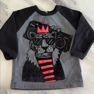 LITTLE MARC JACOBS Kids Graphic Tiger Sweatshirt - Black and Gray